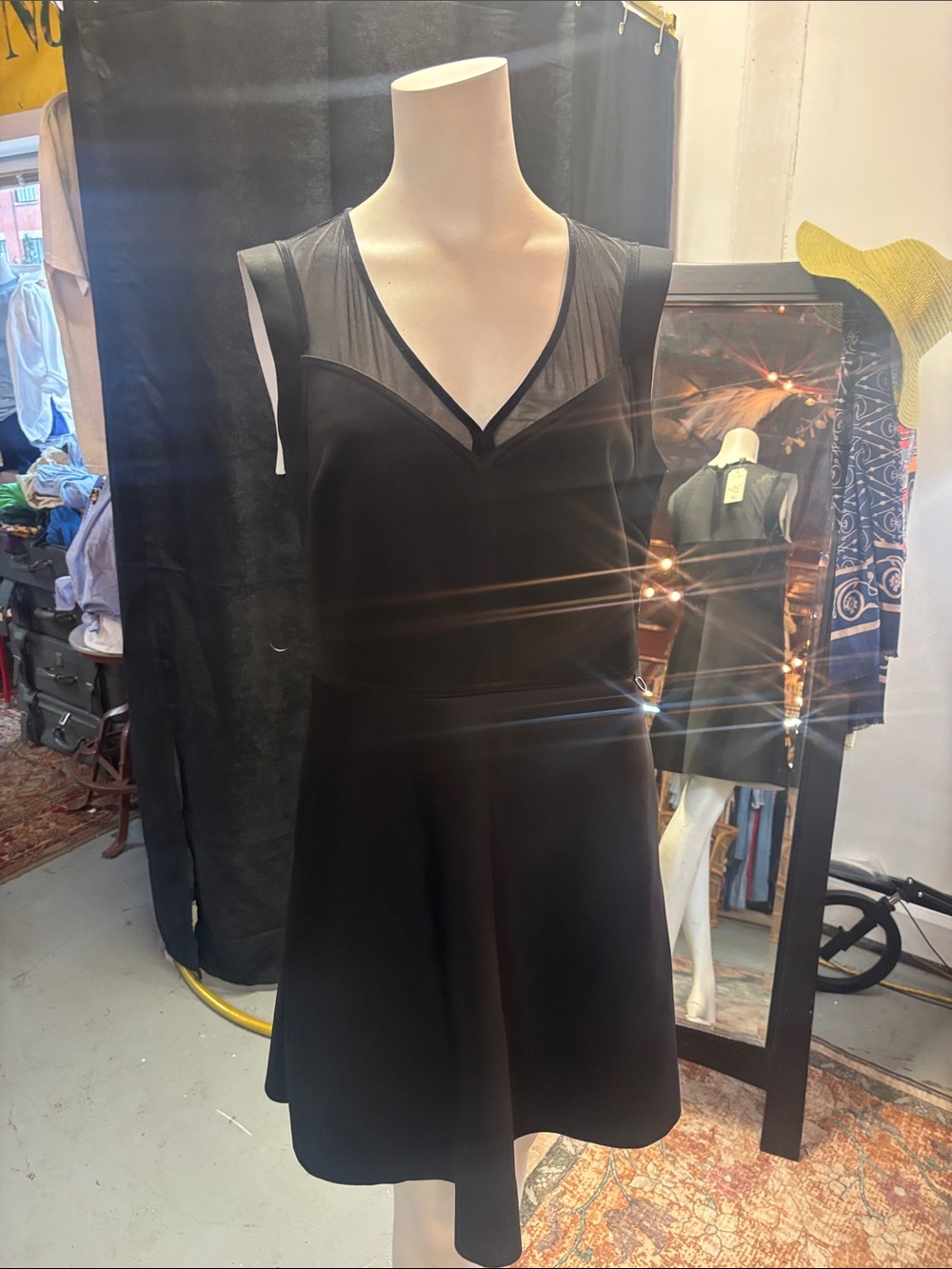 RUDSAK Black Sleeveless V-Neck Fit & Flare Mini Dress